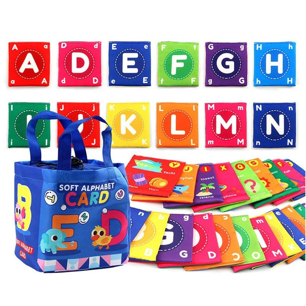 26 Pcs Toddlers Soft Alphabet Cards With Storage Bag