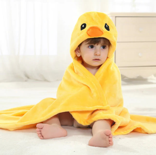 Cartoon Character Baby Hooded Towel Duck
