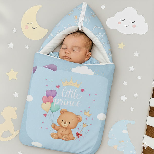 Velvet Baby Carry Nest - Sky Blue | "Little Prince" Edition