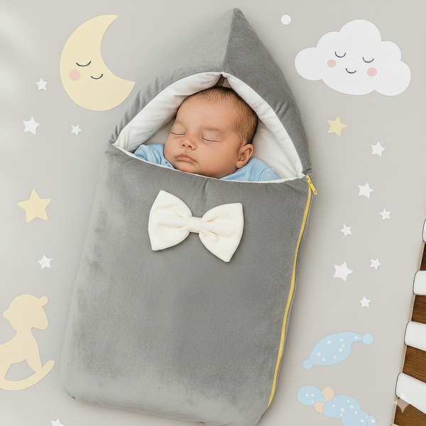 Velvet Baby Carry Nest - Grey