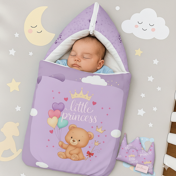 Velvet Baby Carry Nest - Purple | "Little Princess" Edition