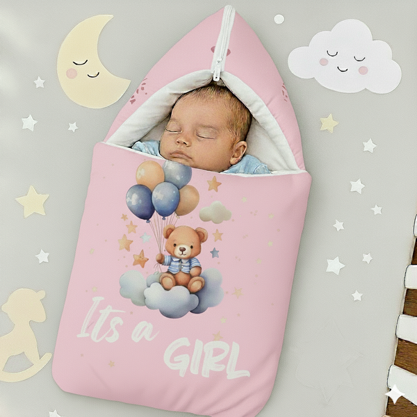 Velvet Baby Carry Nest - Pink | "It's a Girl" Edition