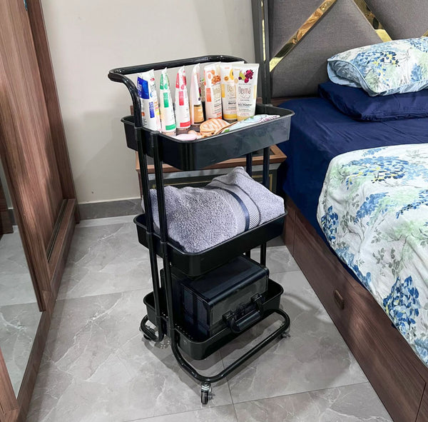 METAL TROLLEY CART WITH WHEELS
