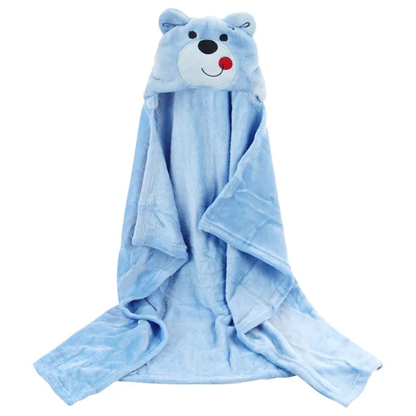 Cartoon Character Baby Hooded Towel Blue