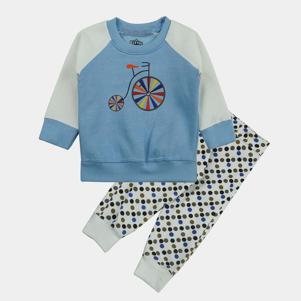 Pack Of Premium Winter Fleece 2 PC Light Blue Shirt + Trouser Set - MN 2759