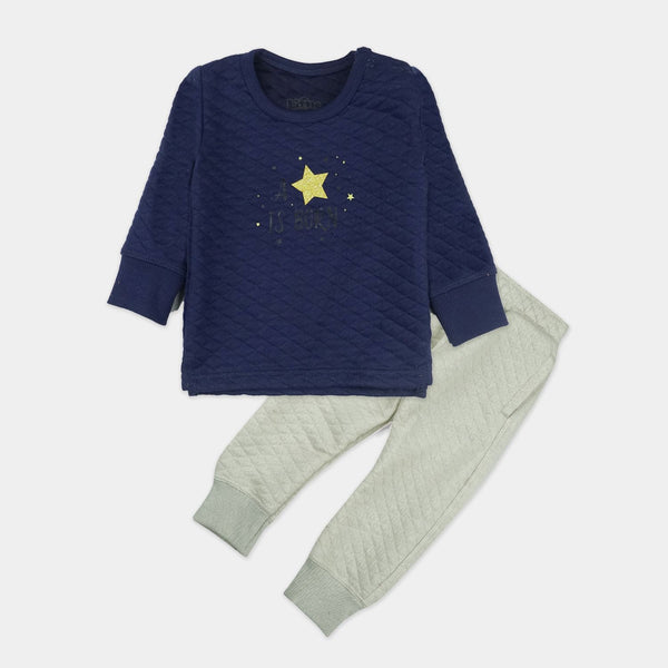 Pack Of Premium Winter Suit Navy Shirt + Trouser Set - MN 2802