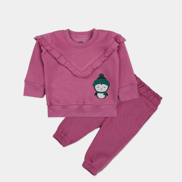 Pack Of Premium Winter Fleece Suit Pink Shirt + Trouser Set - MN 2814