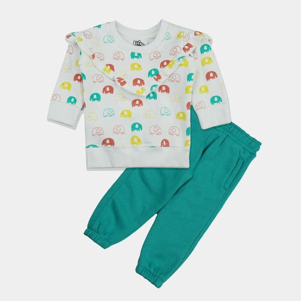 Pack Of Premium Winter Fleece Suit Printed Shirt + Trouser Set - MN 2814