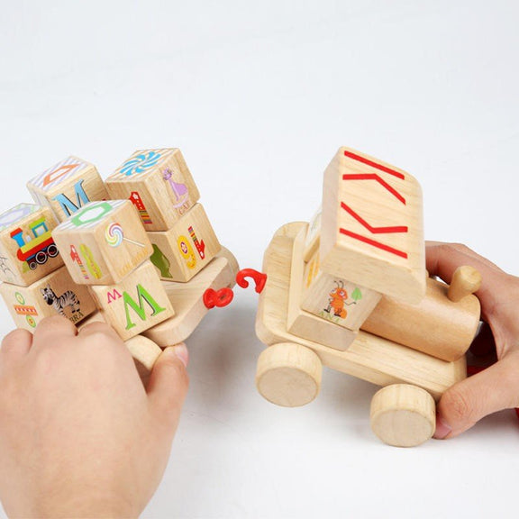 Wooden Train Alphabet Blocks Set | Chunnu Munnu – Chunnu Munnnu - Kids ...