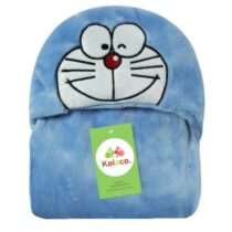 Baby Hooded Fluffy Blanket Doremon Design (Blue)