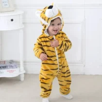 Animal Soft Fleece Costume Jumpsuit Tiger