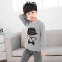 Grey Detective Printed Kids Night Suit Baby & Baba