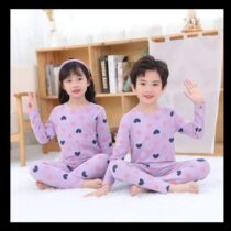 Purple Hearts Kids Night Suit Baby & Baba