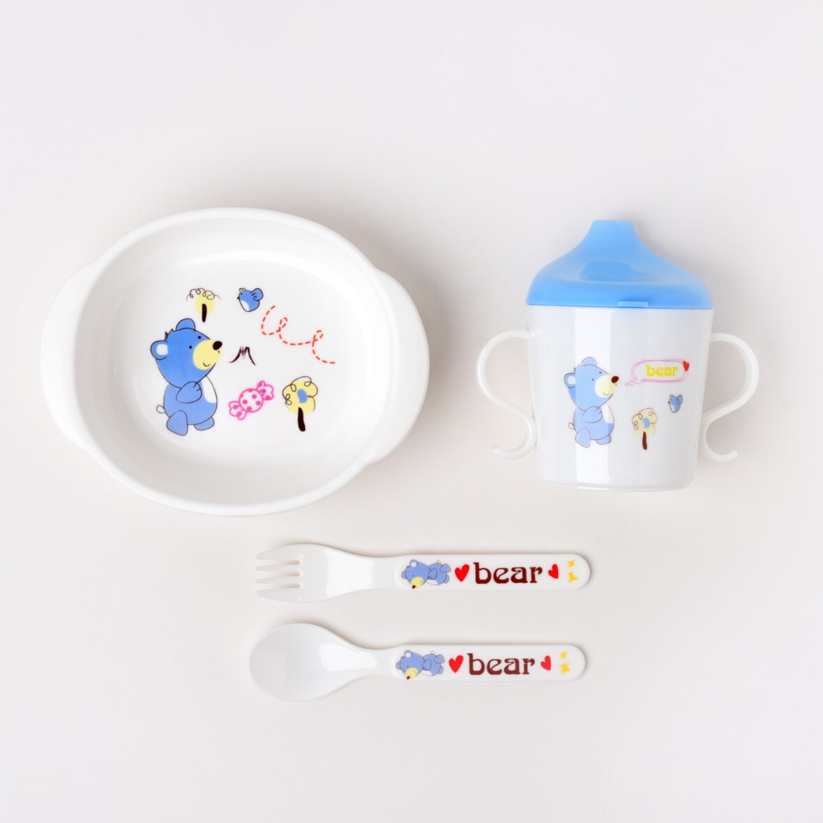 Blue Children Tableware Set Baby Feeding Series – 903.1