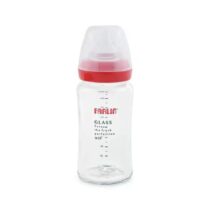 Farlin Wide-Neck Glass Feeding Bottle 240ml – Red-AB-32008