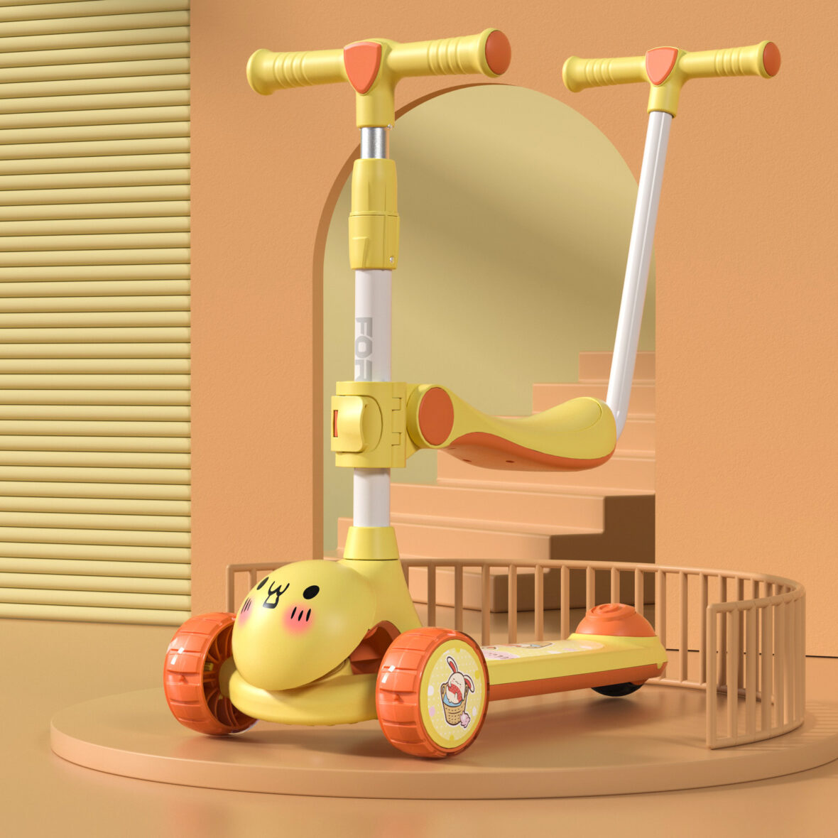 Kids Scooty With Light & Music-Yellow