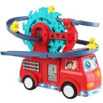 2 in 1 Fire Engine Duck Sliding Over Musical Truck Toy 