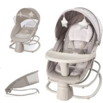 Mastella 4in1 Round Shaped Electronic Baby Swing - Beige - 8113