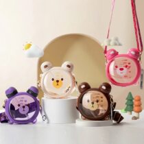 Cute Bear Kettle Straw Water Bottle 750 ML 6