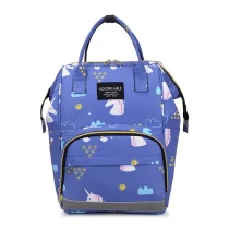 Mother Diaper Backpack Printed Blue