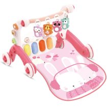 2 in 1 Baby Musical Piano Play Mat With Push Walker Light pink