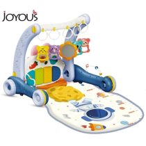 Joyous 2 in 1 Baby Musical Piano Keyboard Play Mat With Push Walker Blue